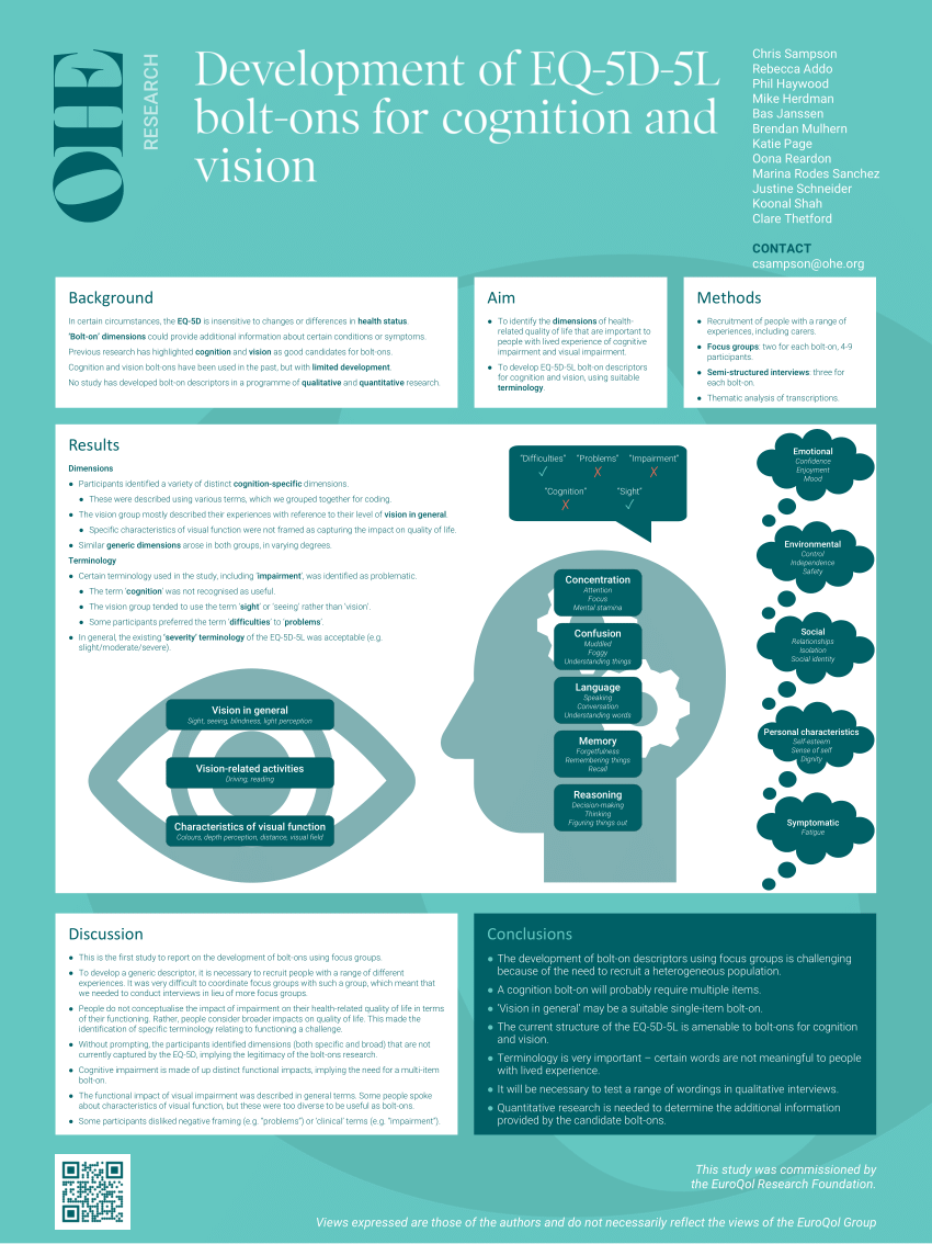 (PDF) Development of EQ-5D-5L bolt-ons for cognition and vision