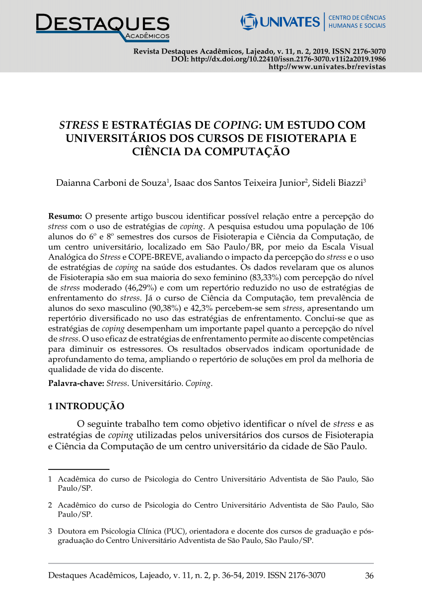 PDF) A importância das estratégias de coping na psicologia jurídica