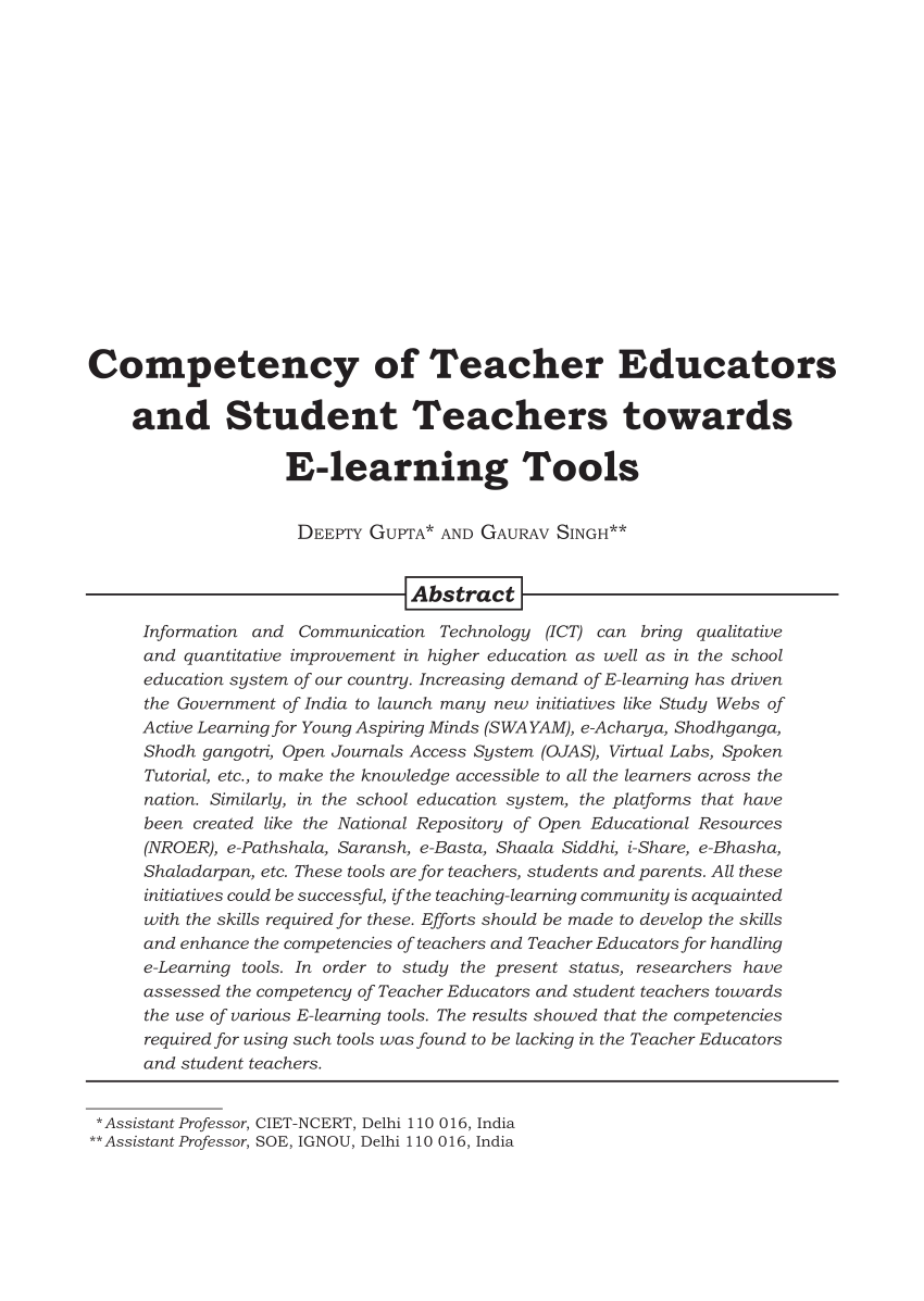 teaching competencies research paper