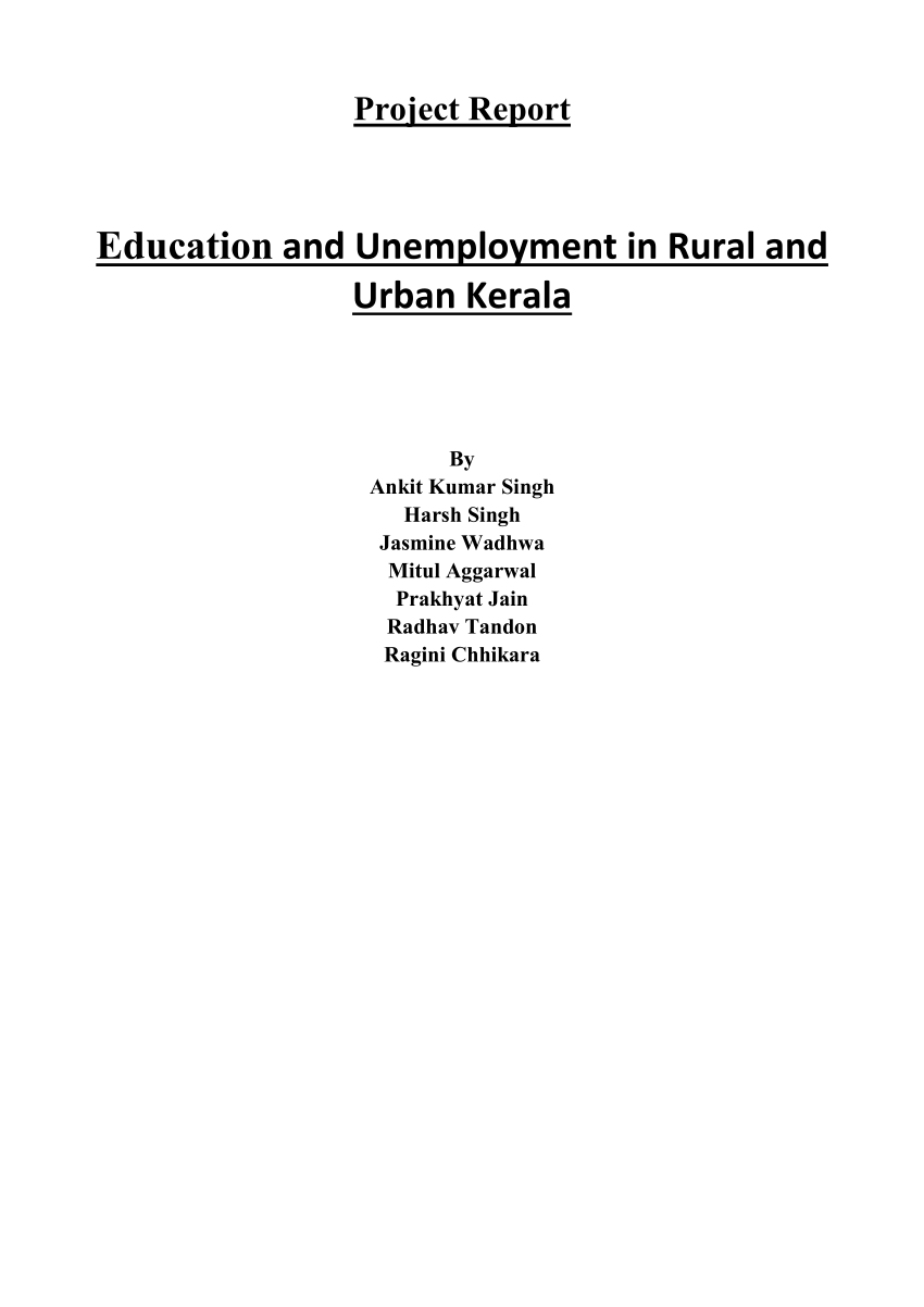 (PDF) Education and Unemployment in Kerala