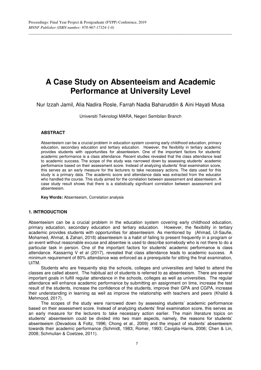 full research paper on absenteeism