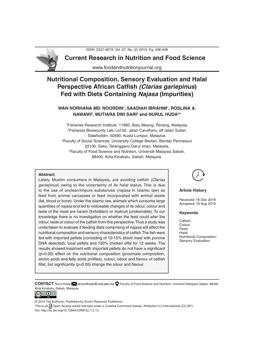 PDF) Nutritional composition, sensory evaluation and Halal