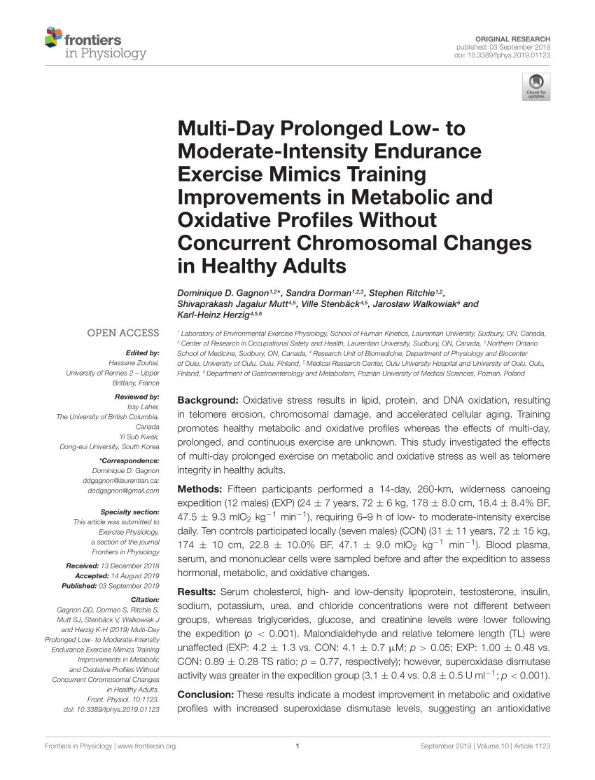 PDF) Multi-Day Prolonged Low- to Moderate-Intensity Endurance ...