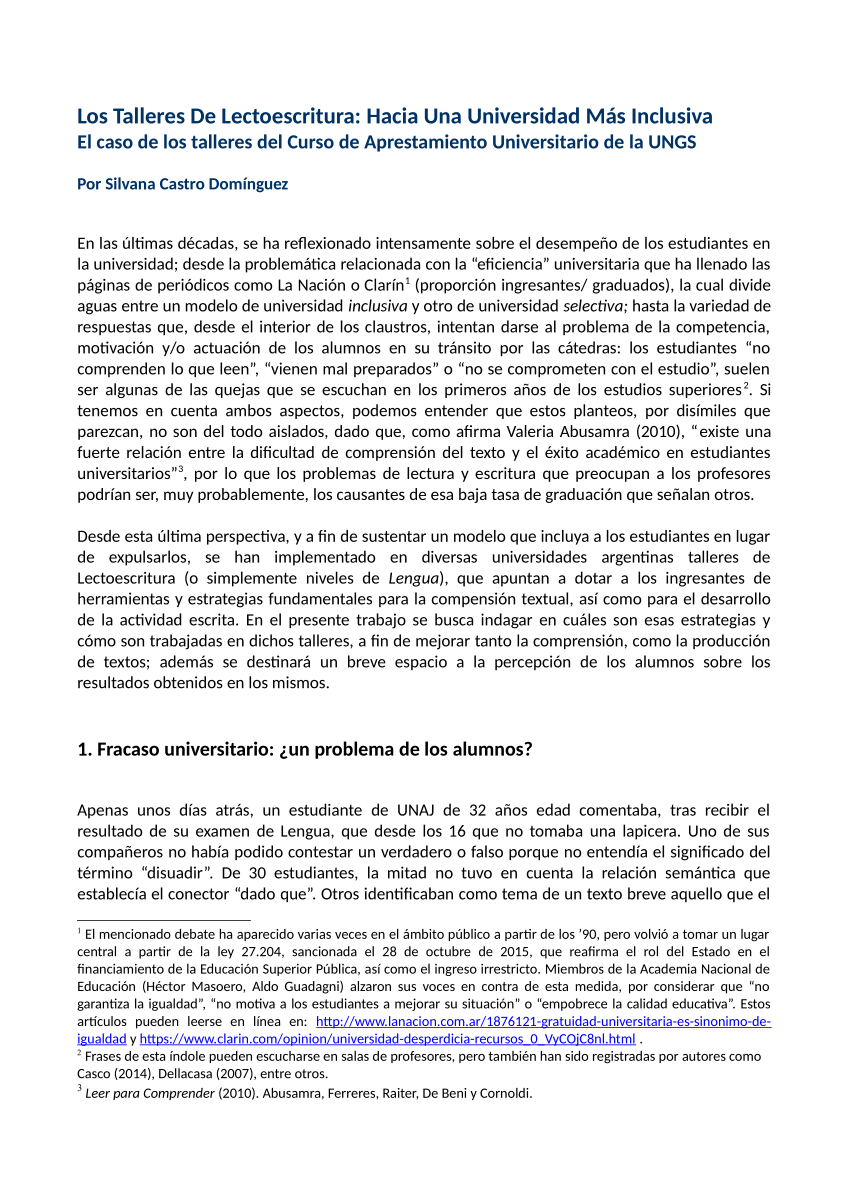 PDF) Los De Lectoescritura: Hacia Una Más Inclusiva