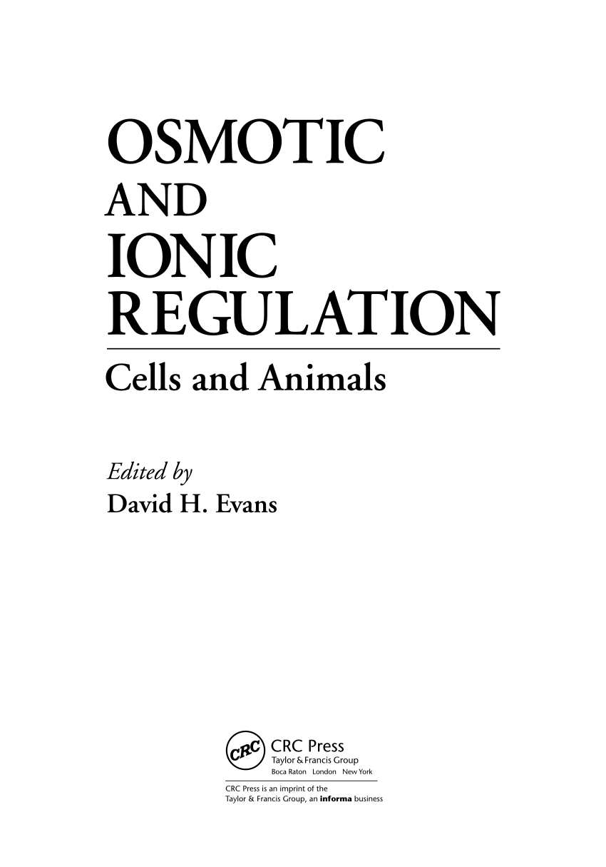 PDF) Osmotic and Ion Regulation in Amphibians