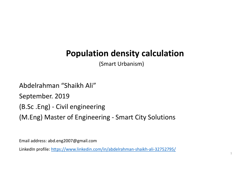 PDF Population density calculation