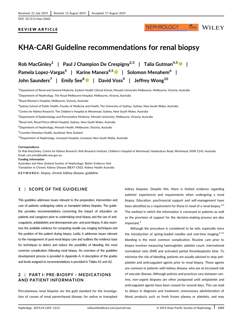 (PDF) KHACARI Guideline for renal biopsy