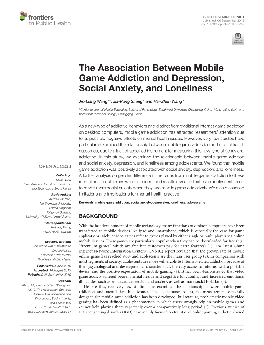 research question about mobile games addiction