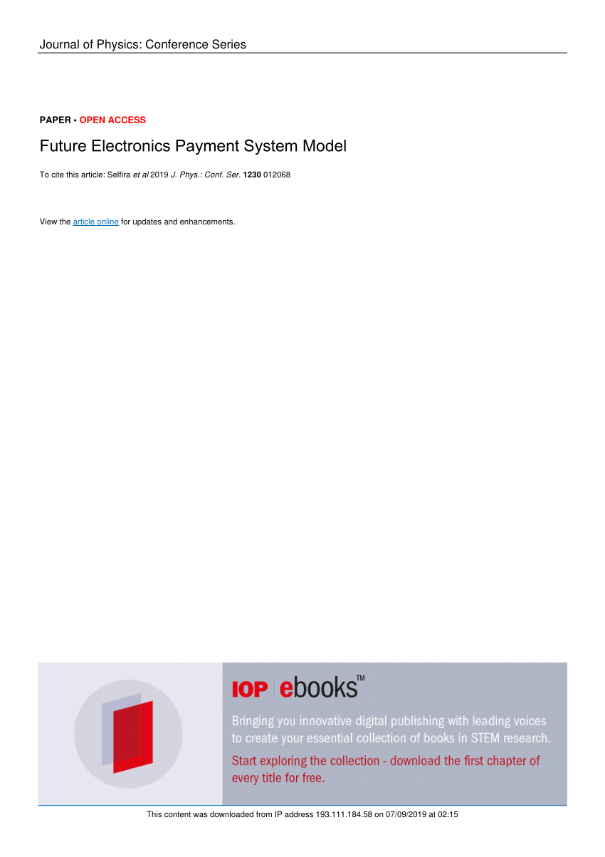 Pdf Future Electronics Payment System Model