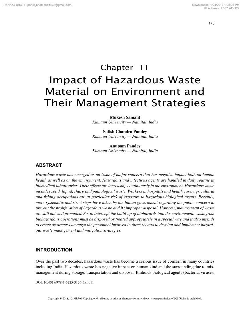 research paper hazardous waste