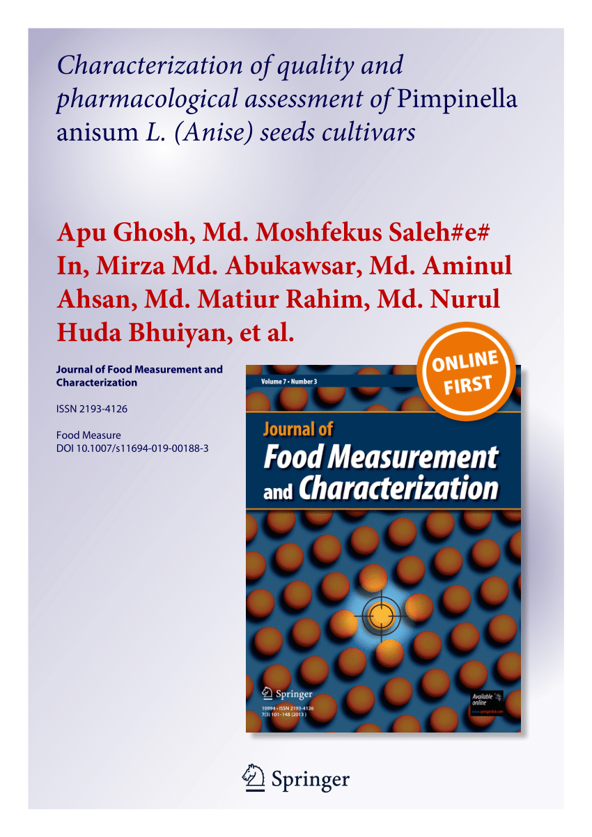 PDF) Characterization of quality and pharmacological assessment of 