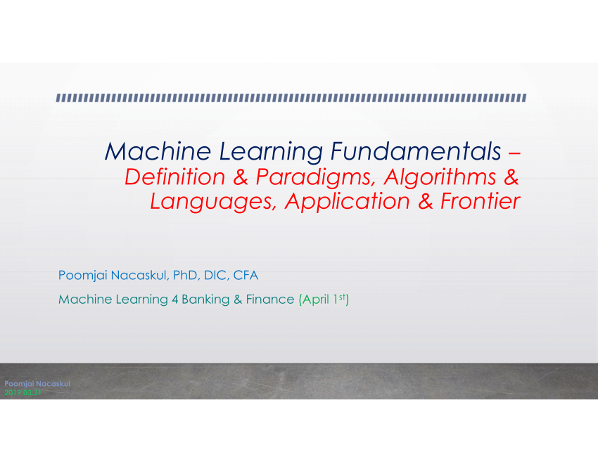 (PDF) Machine Learning Fundamentals