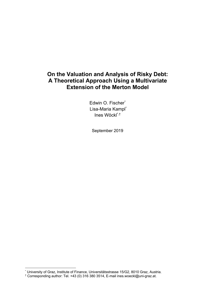 Pdf On The Valuation And Analysis Of Risky Debt A Theoretical Approach Using A Multivariate Extension Of The Merton Model