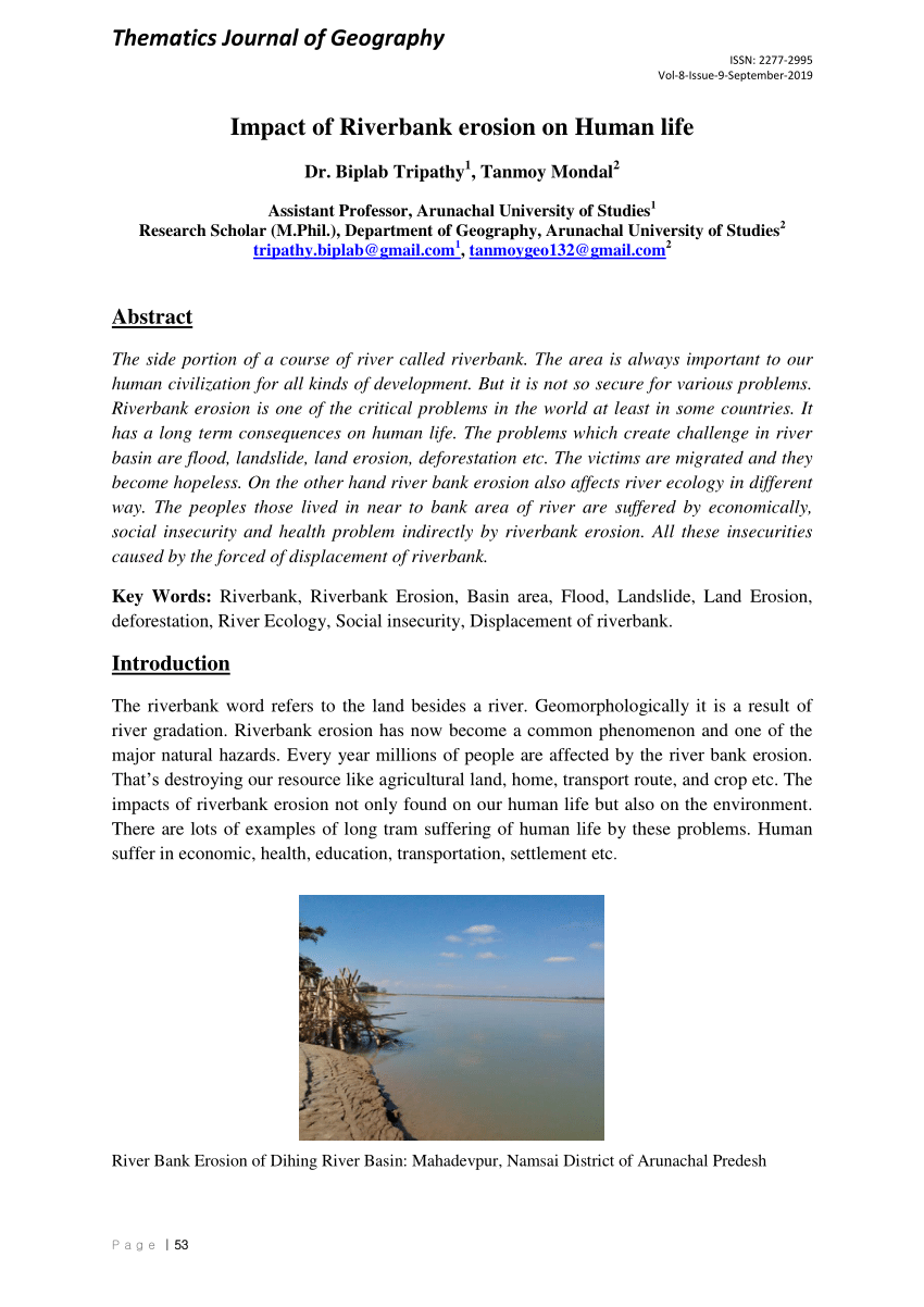 research paper on river bank erosion