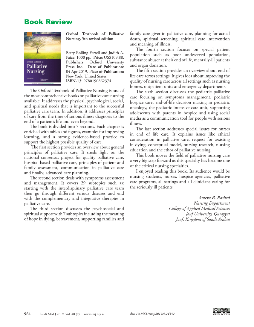 PDF) Oxford Textbook of Palliative Nursing, 5th revised edition