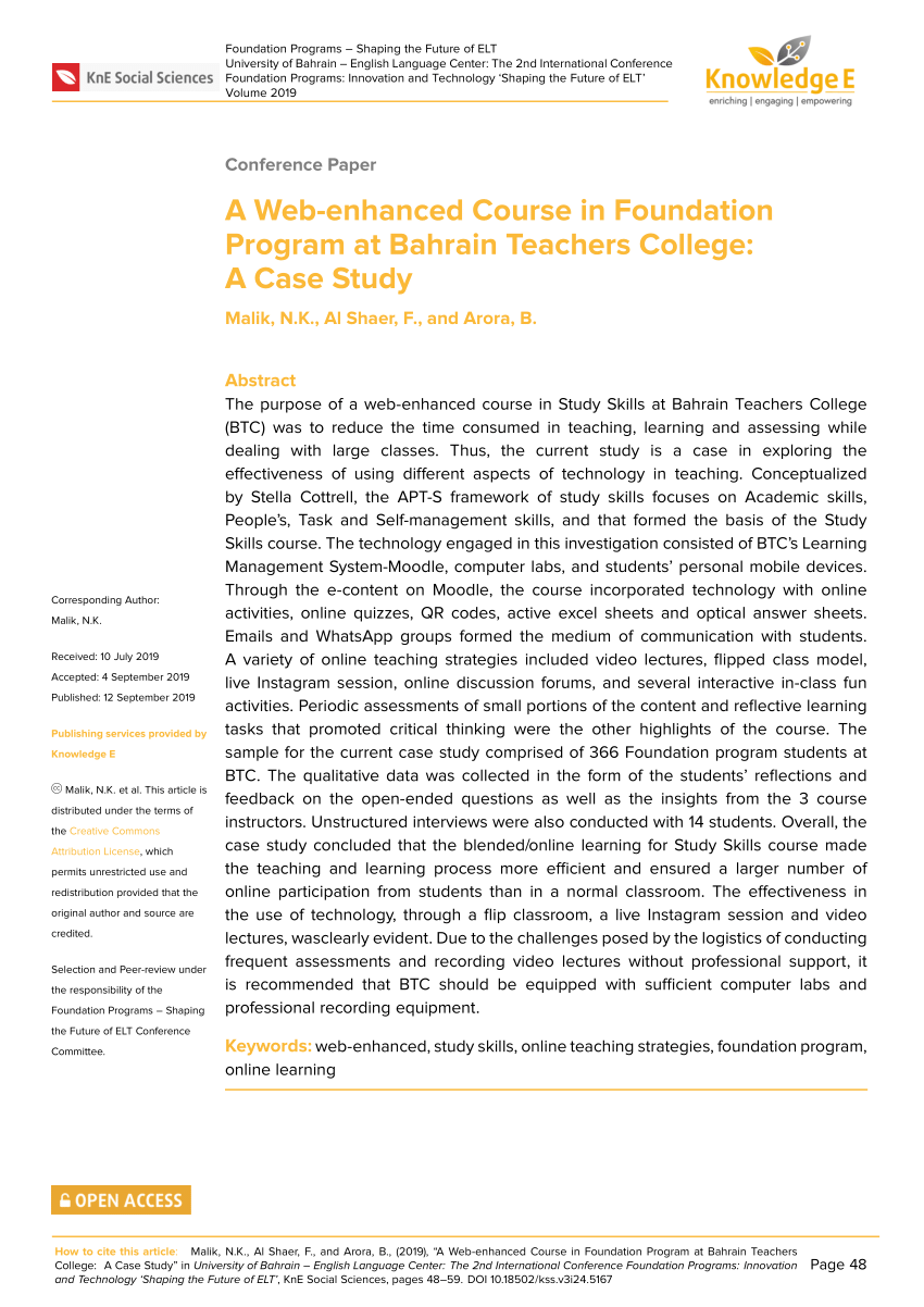 (PDF) A Webenhanced Course in Foundation Program at Bahrain Teachers