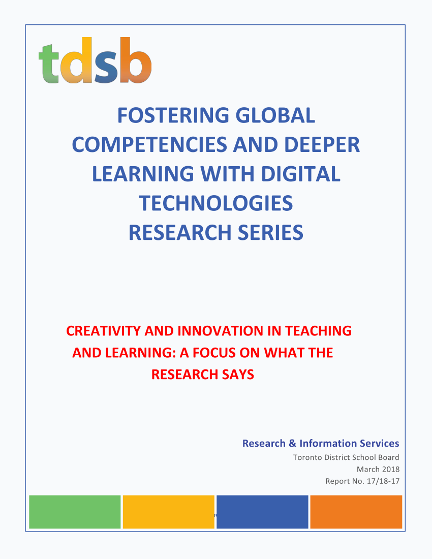 PDF) Creativity and Innovation What the Research Says FOSTERING ...