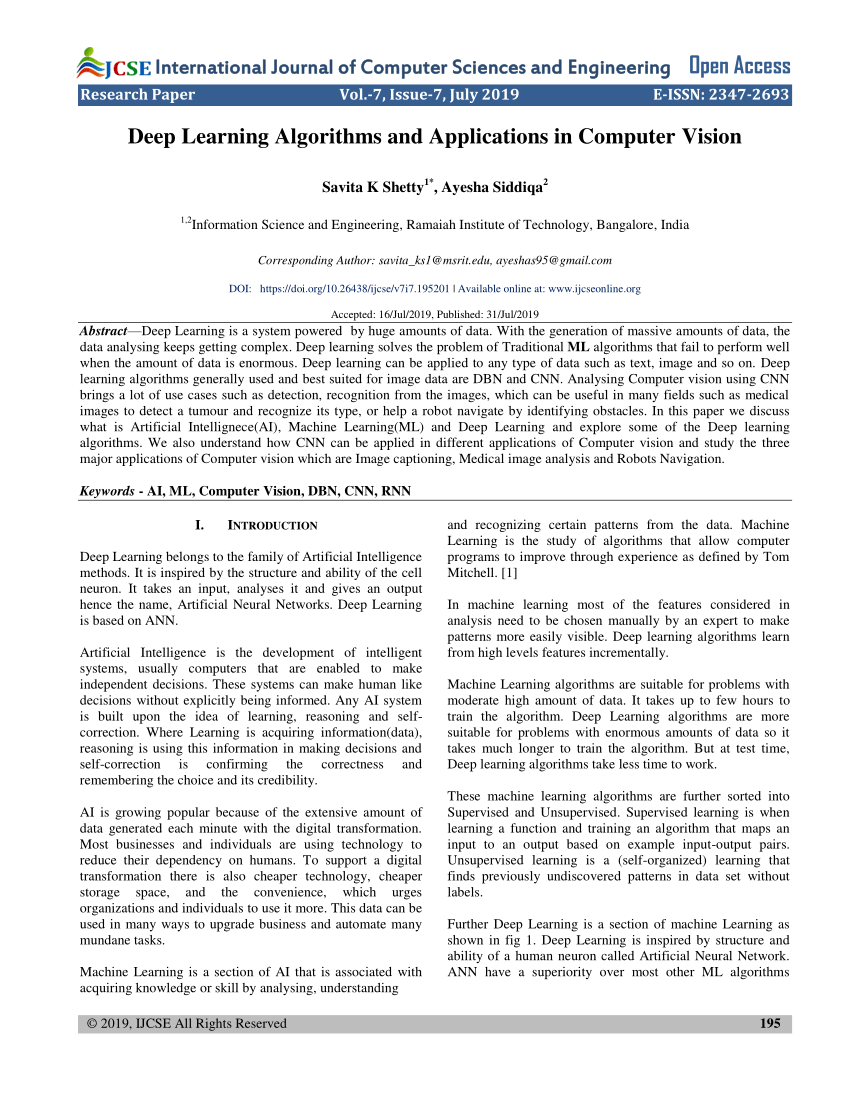 research paper for deep learning