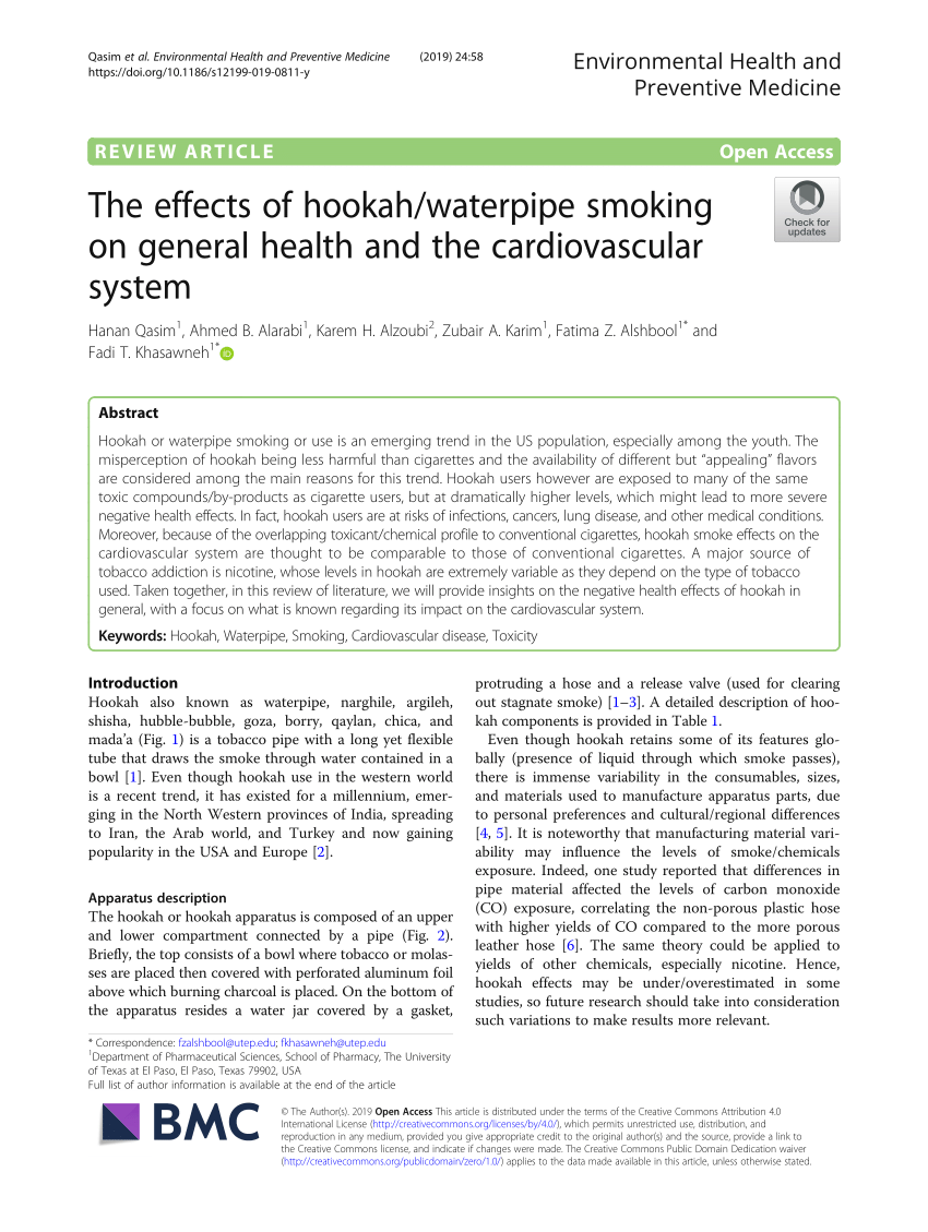 Topography, Constituents, and Toxicity of Waterpipe/Hookah Flavored and  Non-Flavored Tobacco Smoke - Projects- Rahman Lab - University of Rochester  Medical Center