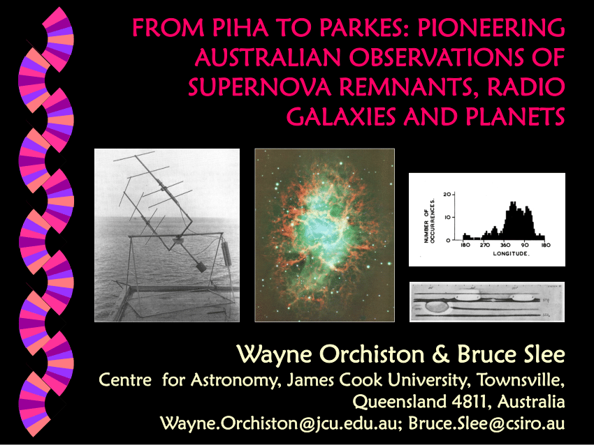 (PDF) From Piha to Parkes pioneering Australian observations of