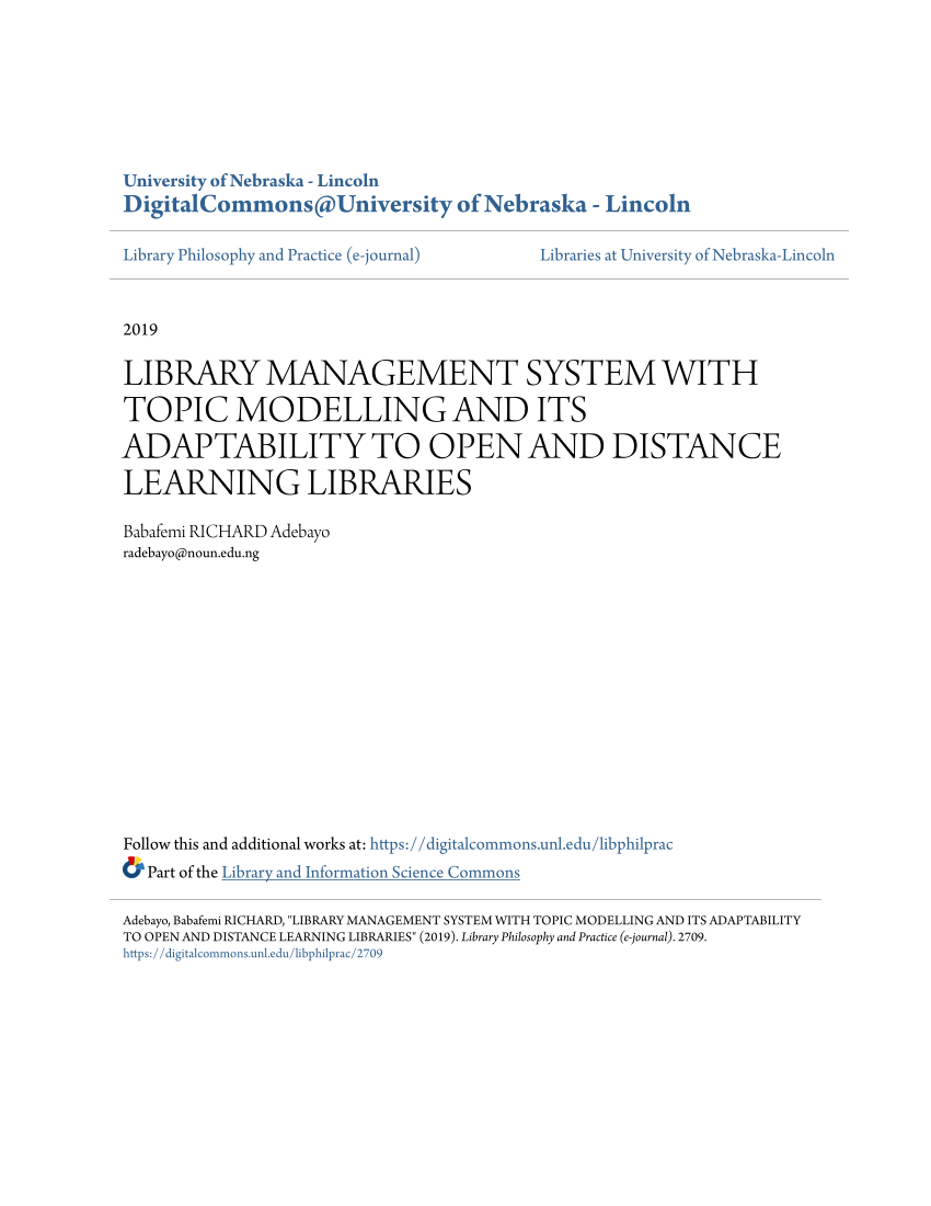 case study on library management system pdf