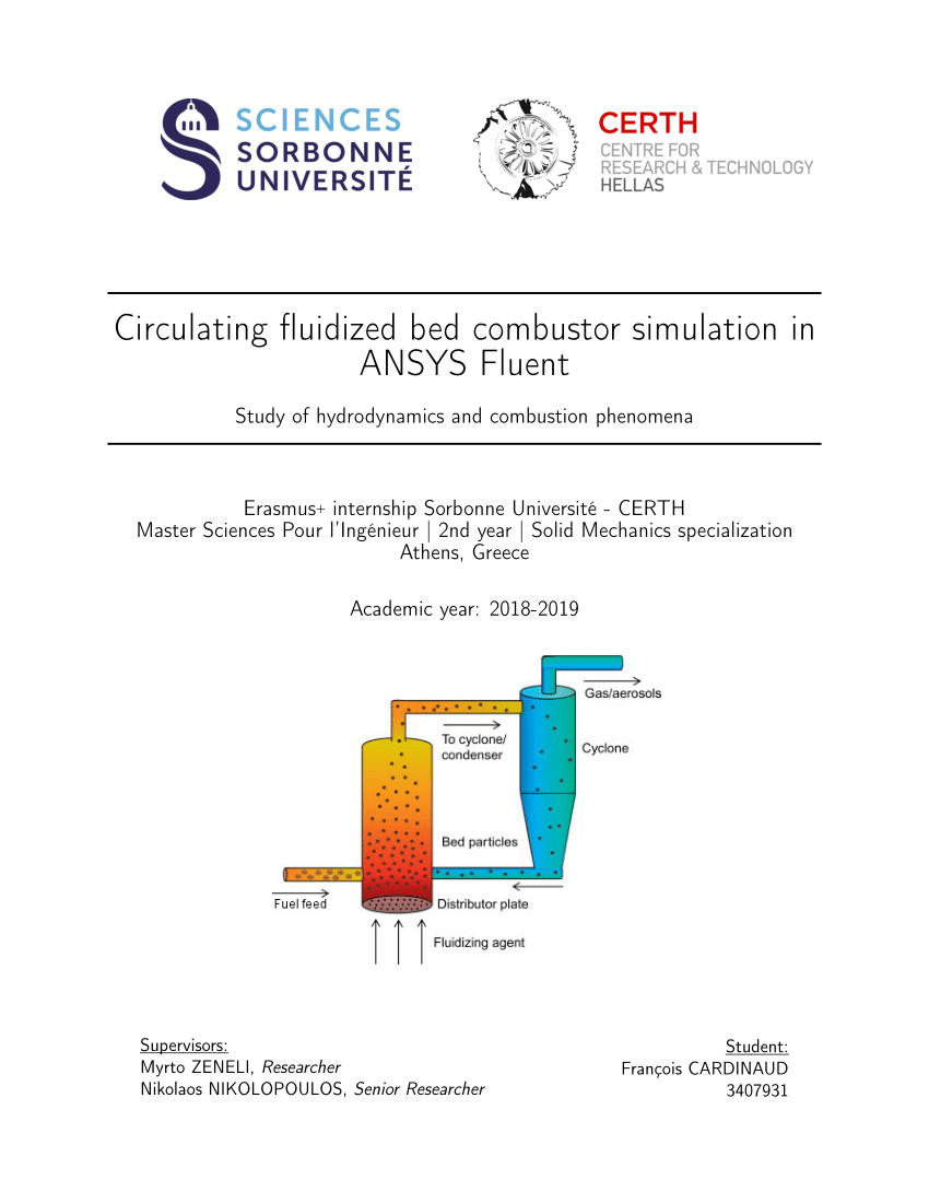 Pdf Circulating Fluidized Bed Combustor Simulation In Ansys Fluent Contents