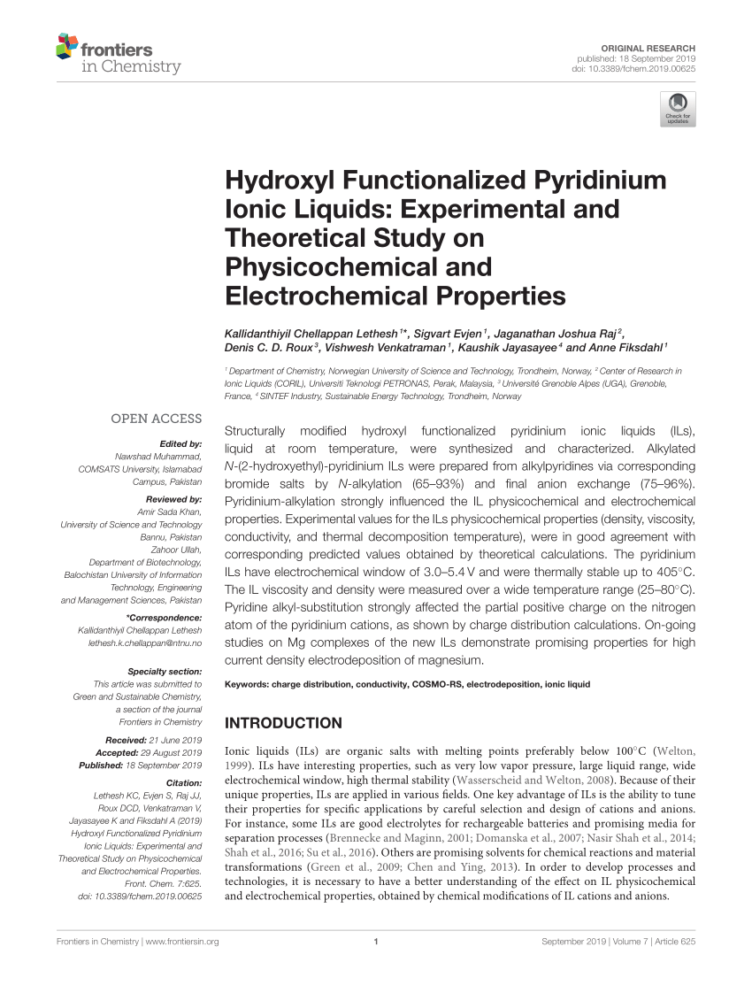 PDF) Hydroxyl Functionalized Pyridinium Ionic Liquids ...