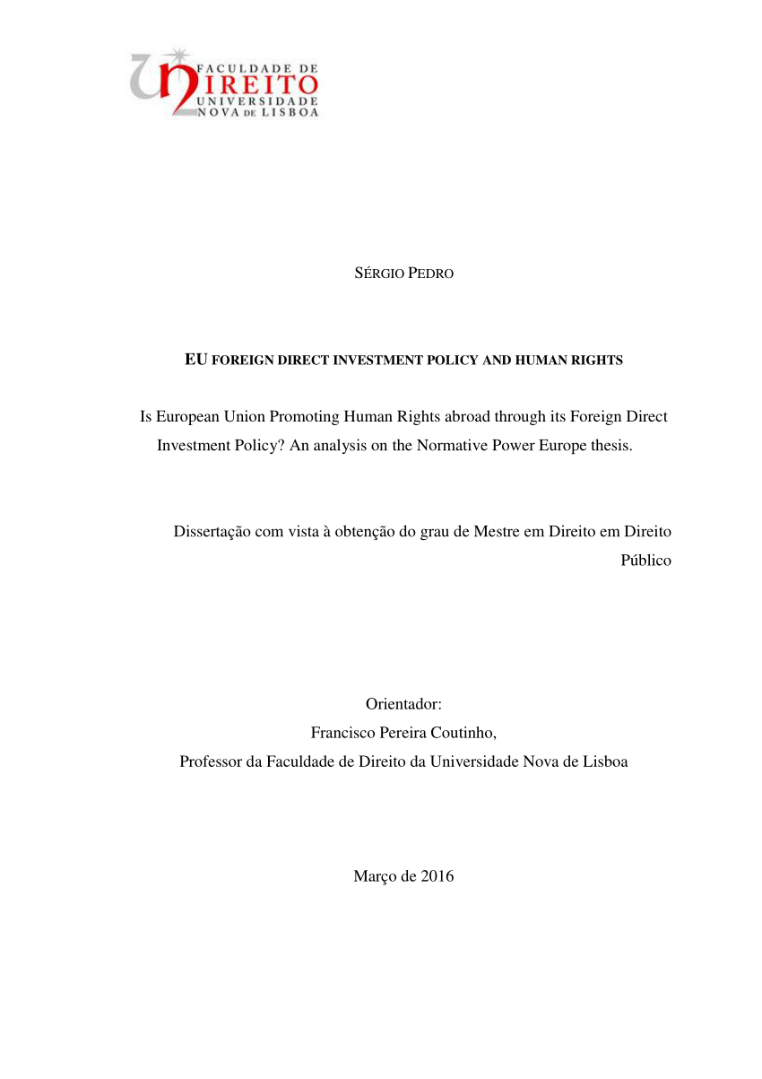 thesis on foreign direct investment