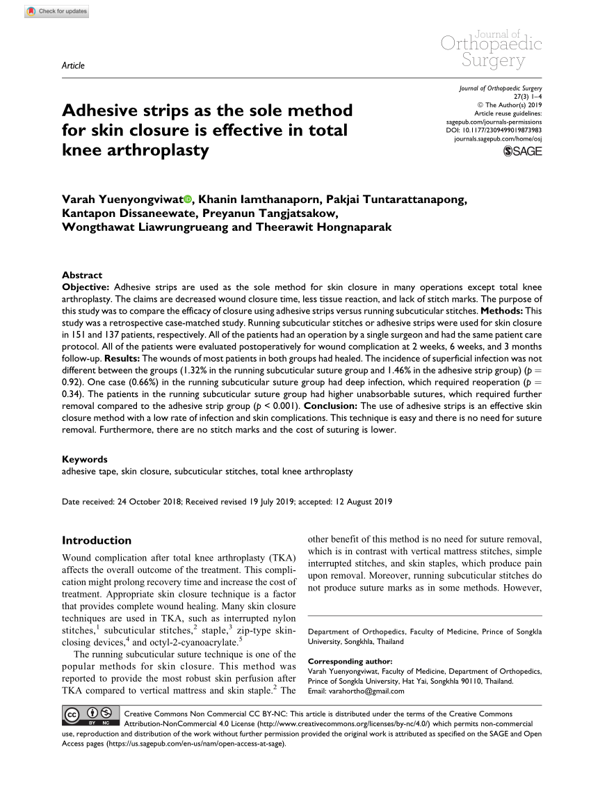 PDF] Efficacy of adhesive strips to reduce postoperative