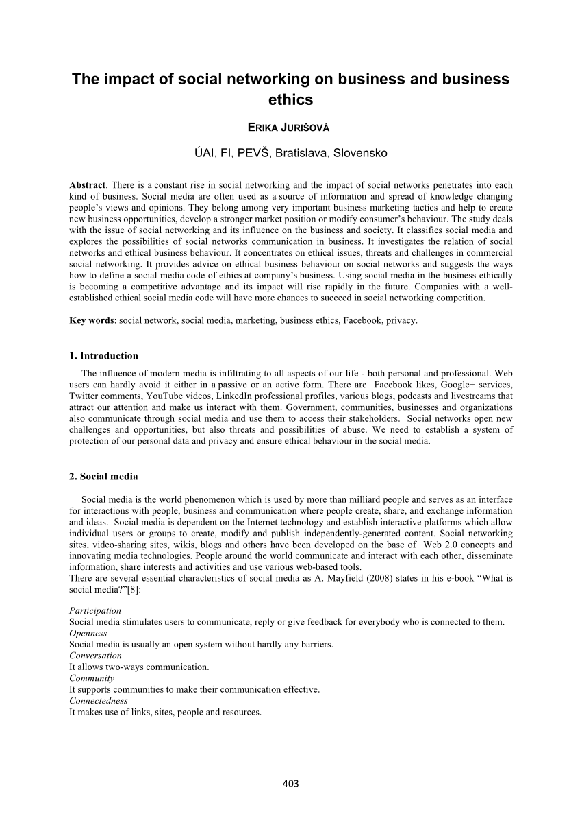 research paper on effects of social networking