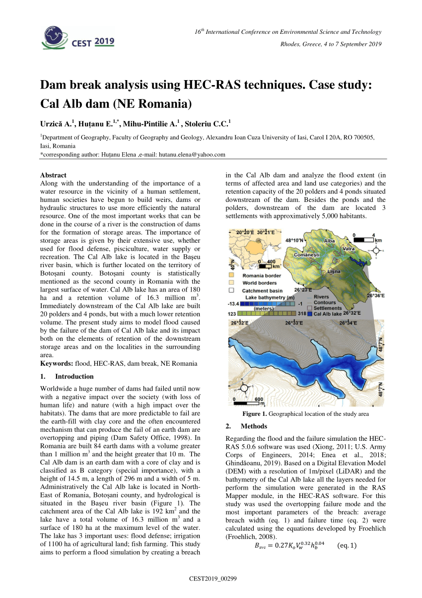 Dam Break Analysis Using Hec Ras A Case Study - Study Poster