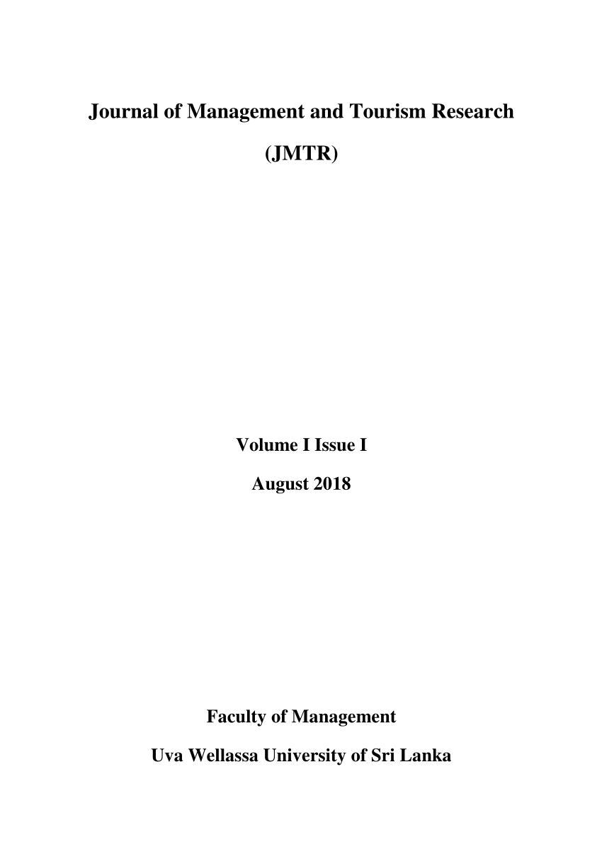 tourism management journal pdf