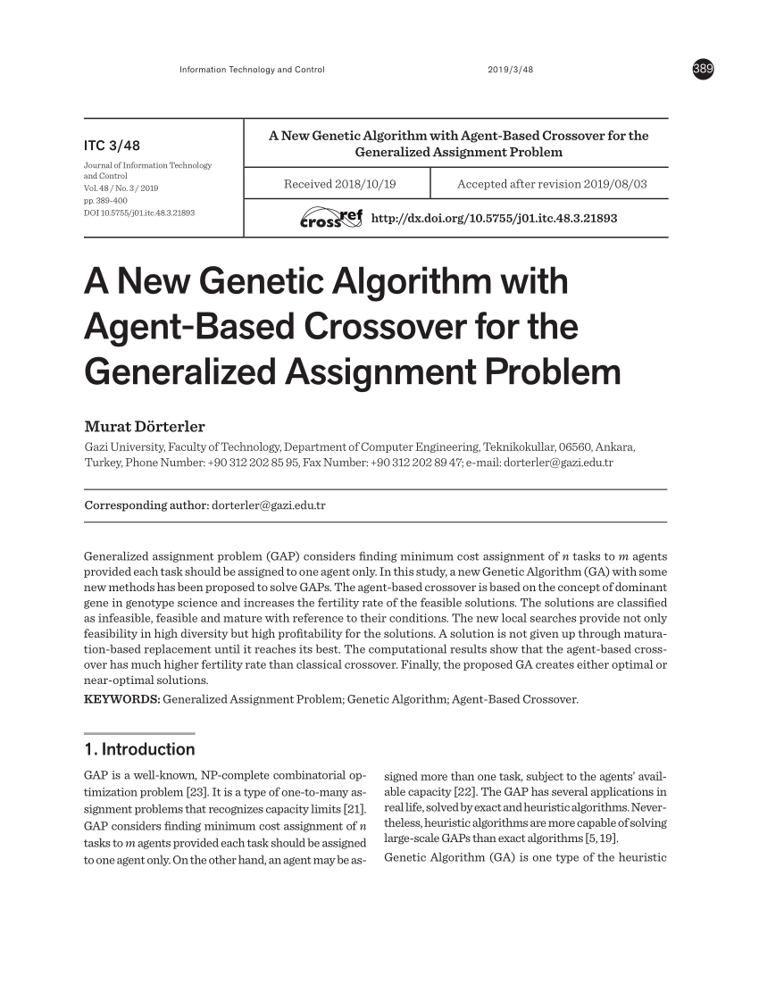 genetic algorithm assignment problem