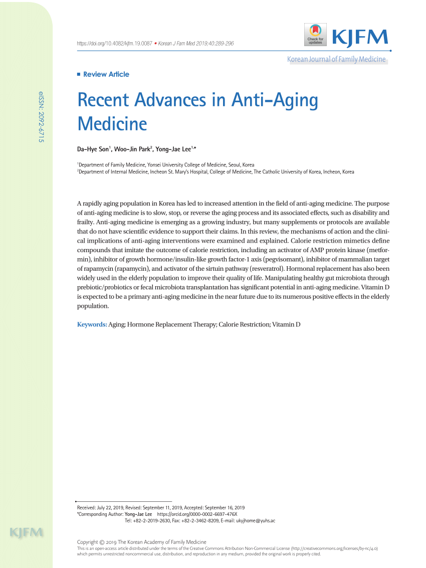 anti aging medicine journal