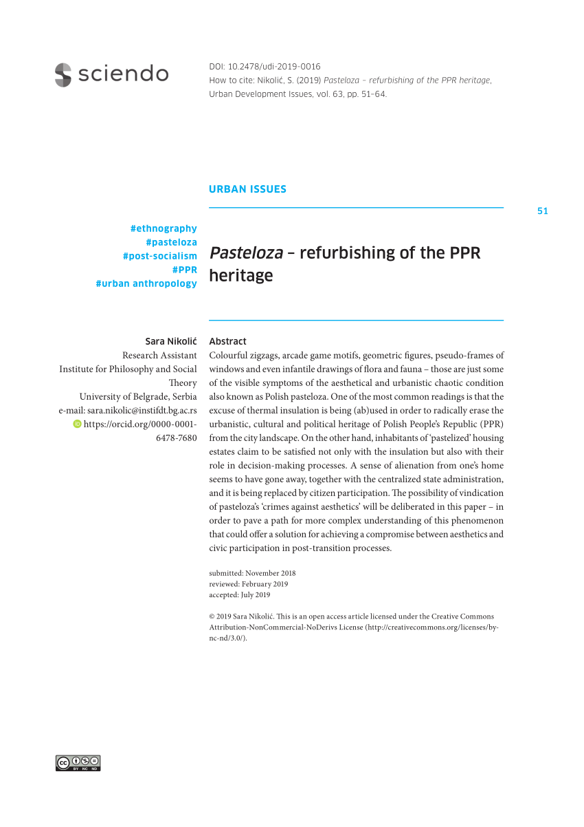 Pdf Pasteloza Refurbishing Of The Ppr Heritage
