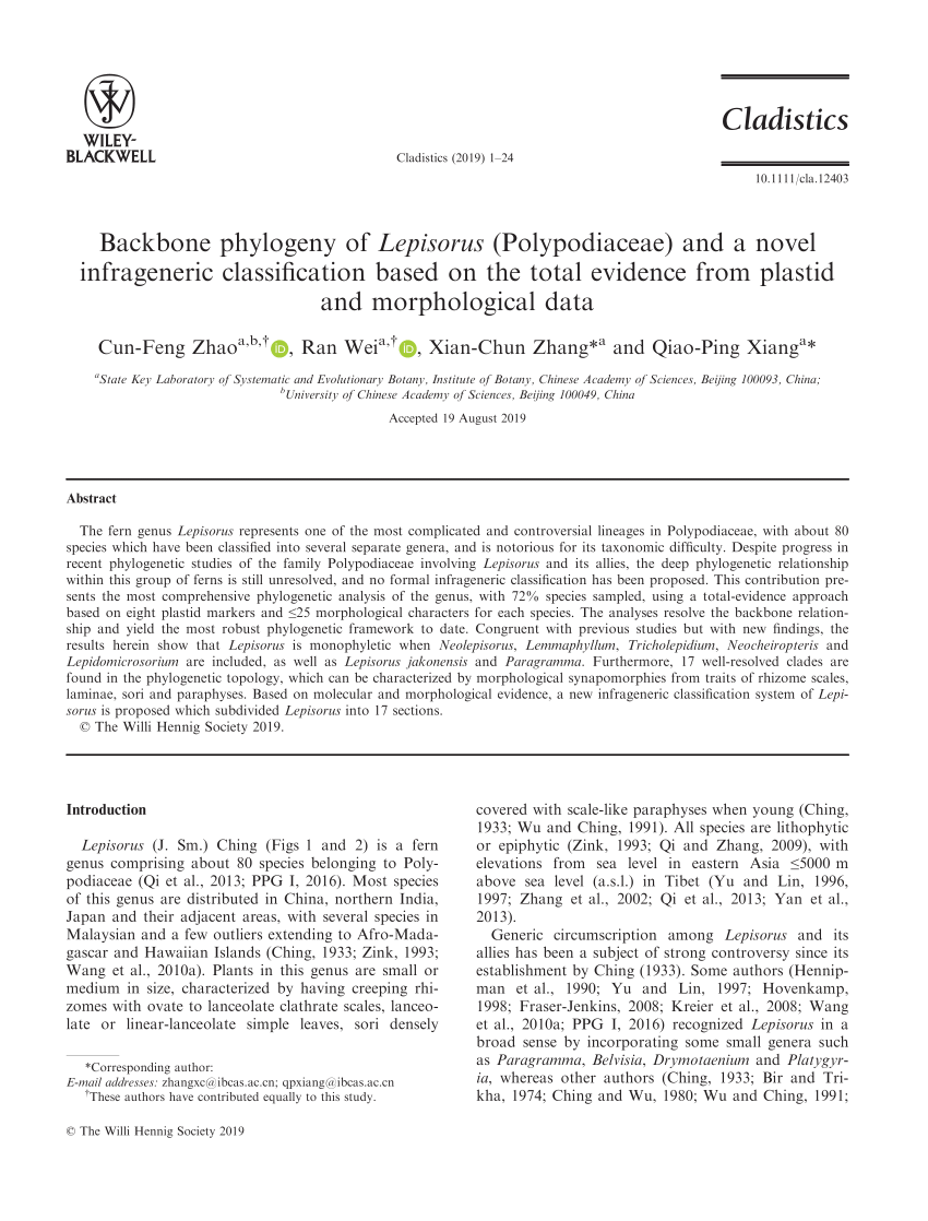 PDF) Micro-morphological characters in Polypodiaceae and its taxonomic  significance