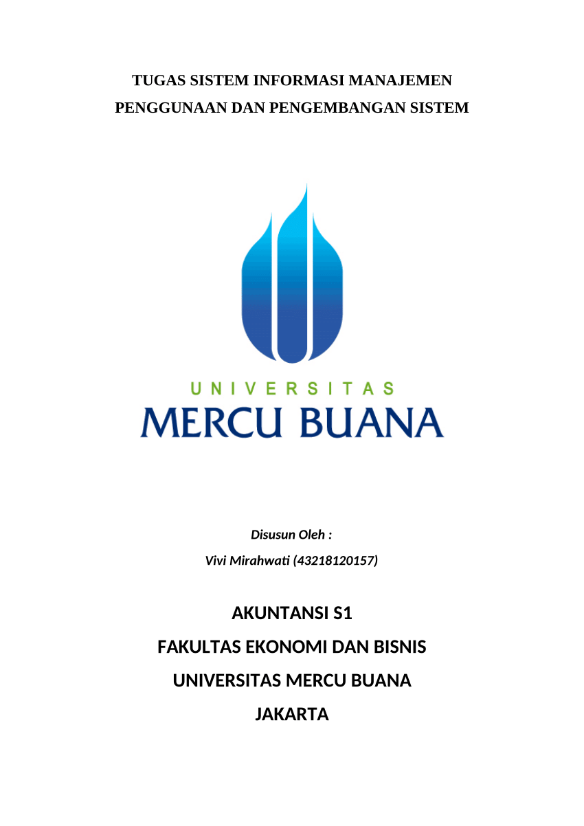 (PDF) TUGAS SISTEM INFORMASI MANAJEMEN AKUNTANSI S1 FAKULTAS EKONOMI