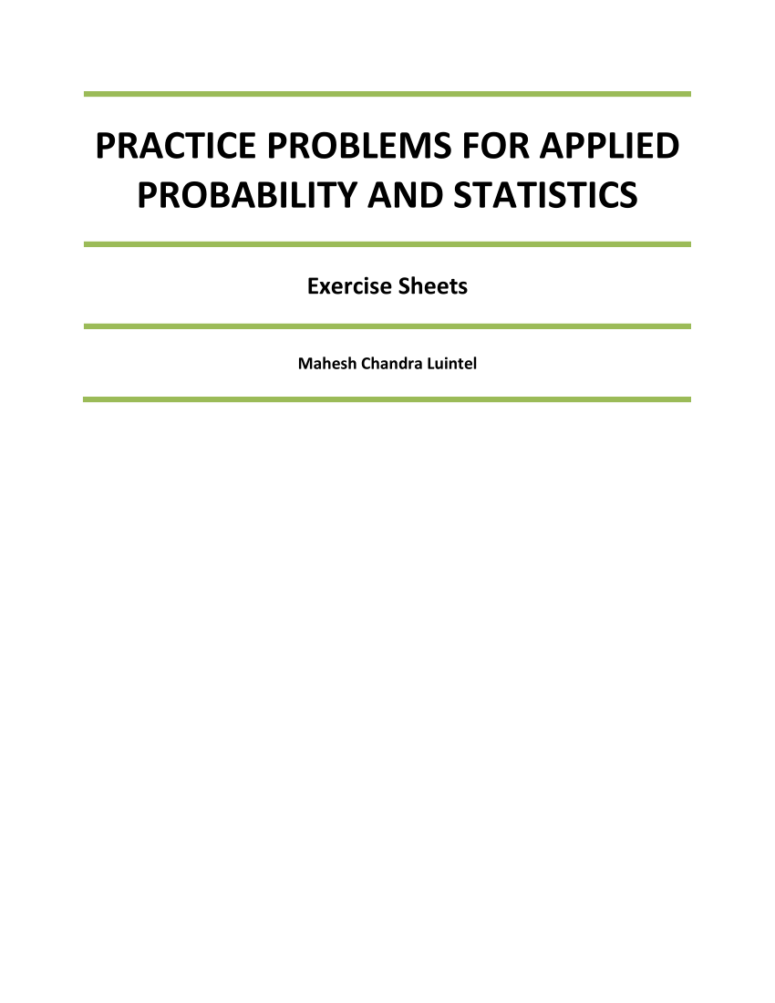 Pdf Practice Problems For Applied Probability And Statistics
