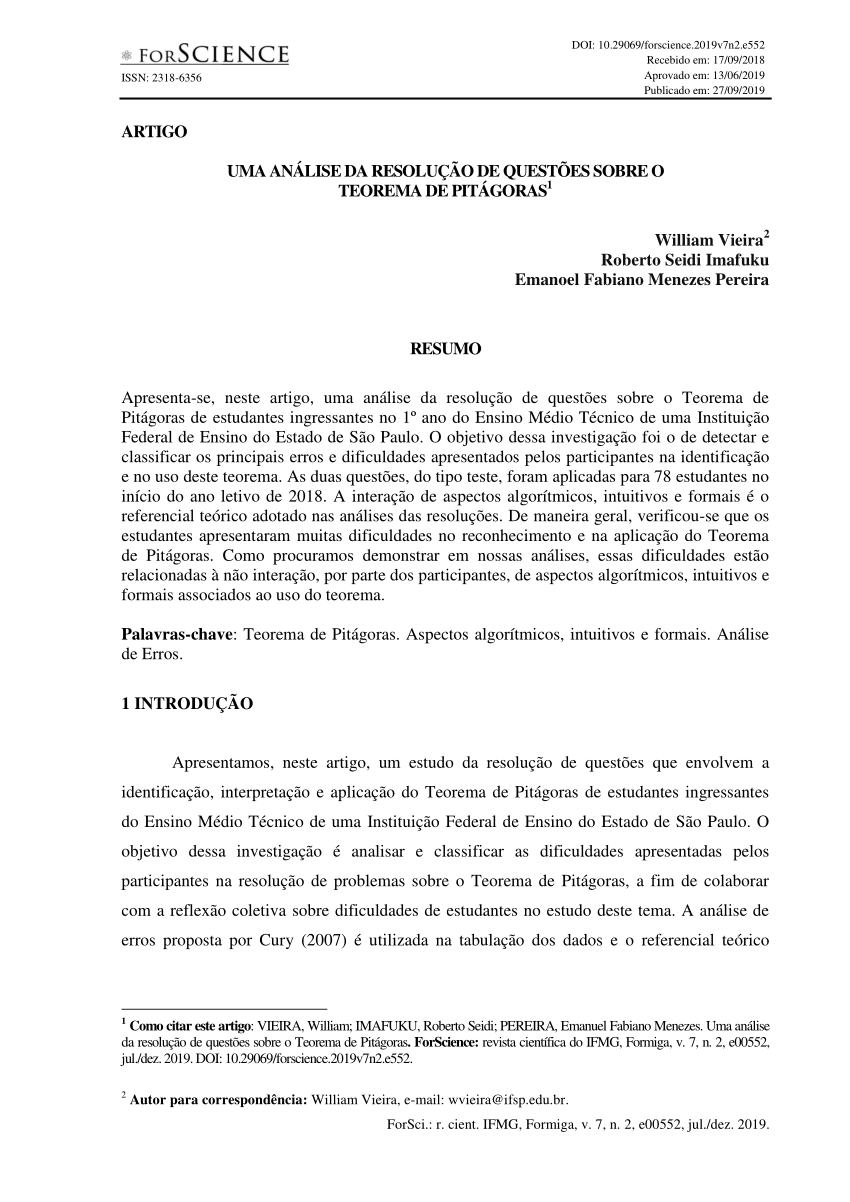 teorema-de-pitagoras-questionário - Álgebra