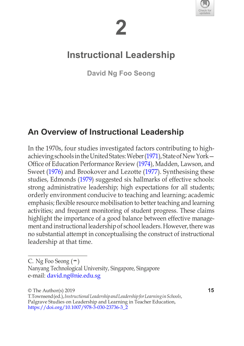 thesis on instructional leadership pdf
