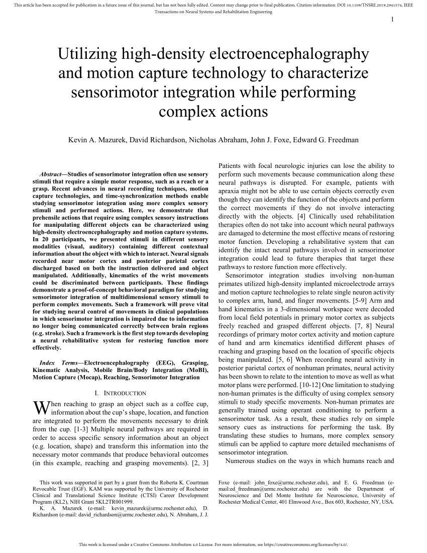 PDF) Utilizing High-Density Electroencephalography and Motion ...
