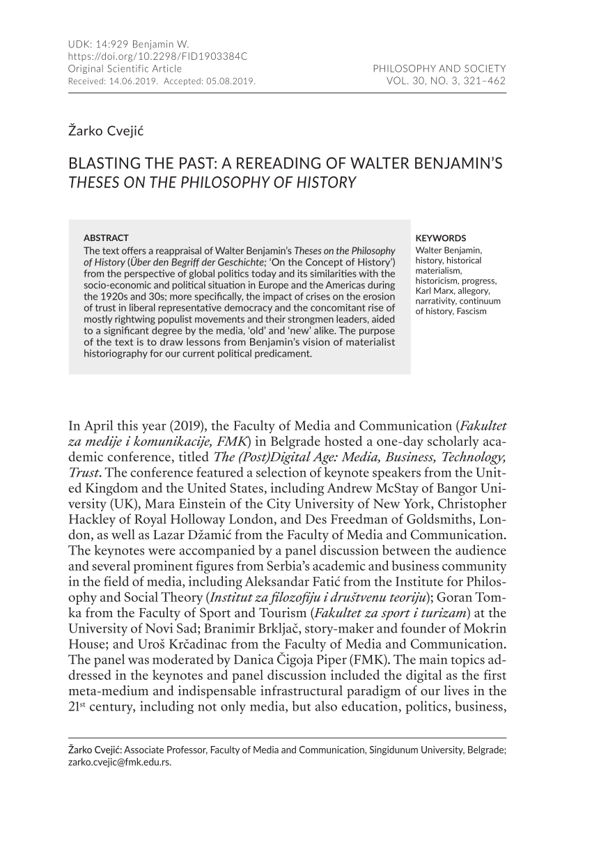 benjamin thesis on history pdf