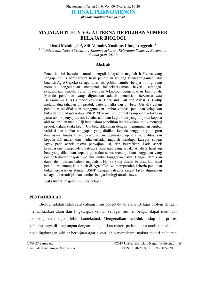 Pdf Majalah It Fly Va Alternatif Pilihan Sumber Belajar Biologi