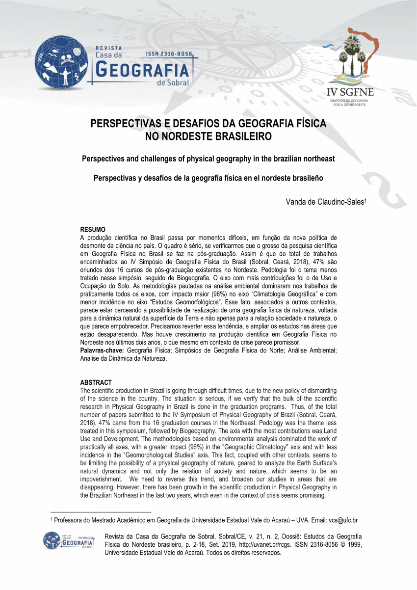 PDF) A Geografia que fala ao Brasil- XIV Encontro Nacional de Pós Graduação  e Pesquisa em Geografia / Geography that speaks to Brazil. - XIV National  Meeting of Post-Graduation and Research in