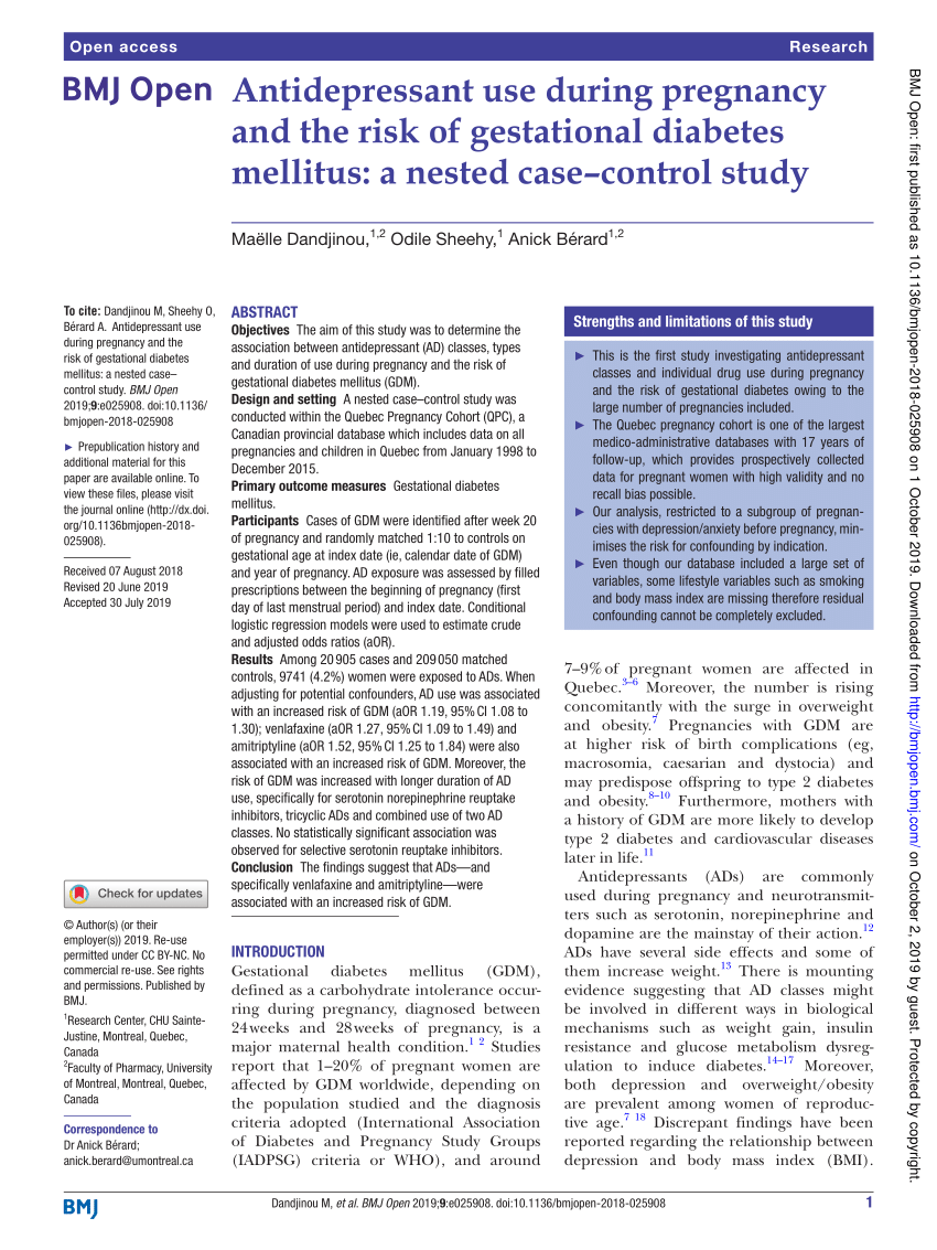 nested case control study gestational diabetes