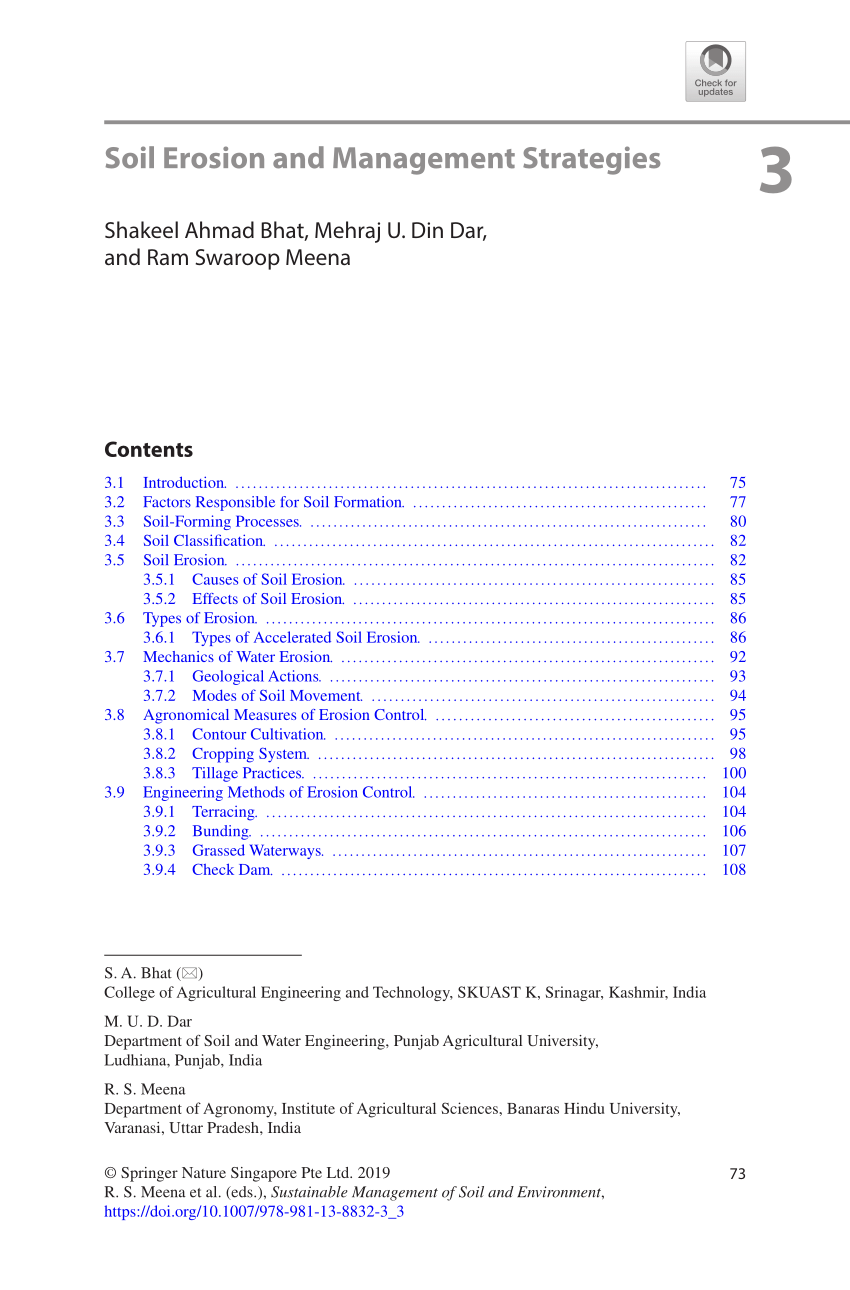 Pdf Soil Erosion And Management Strategies