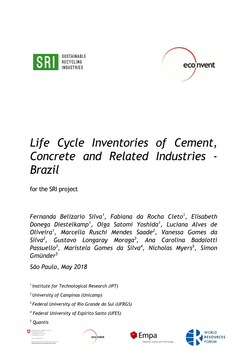 PDF) Life Cycle Inventories of Cement, Concrete and Related ...