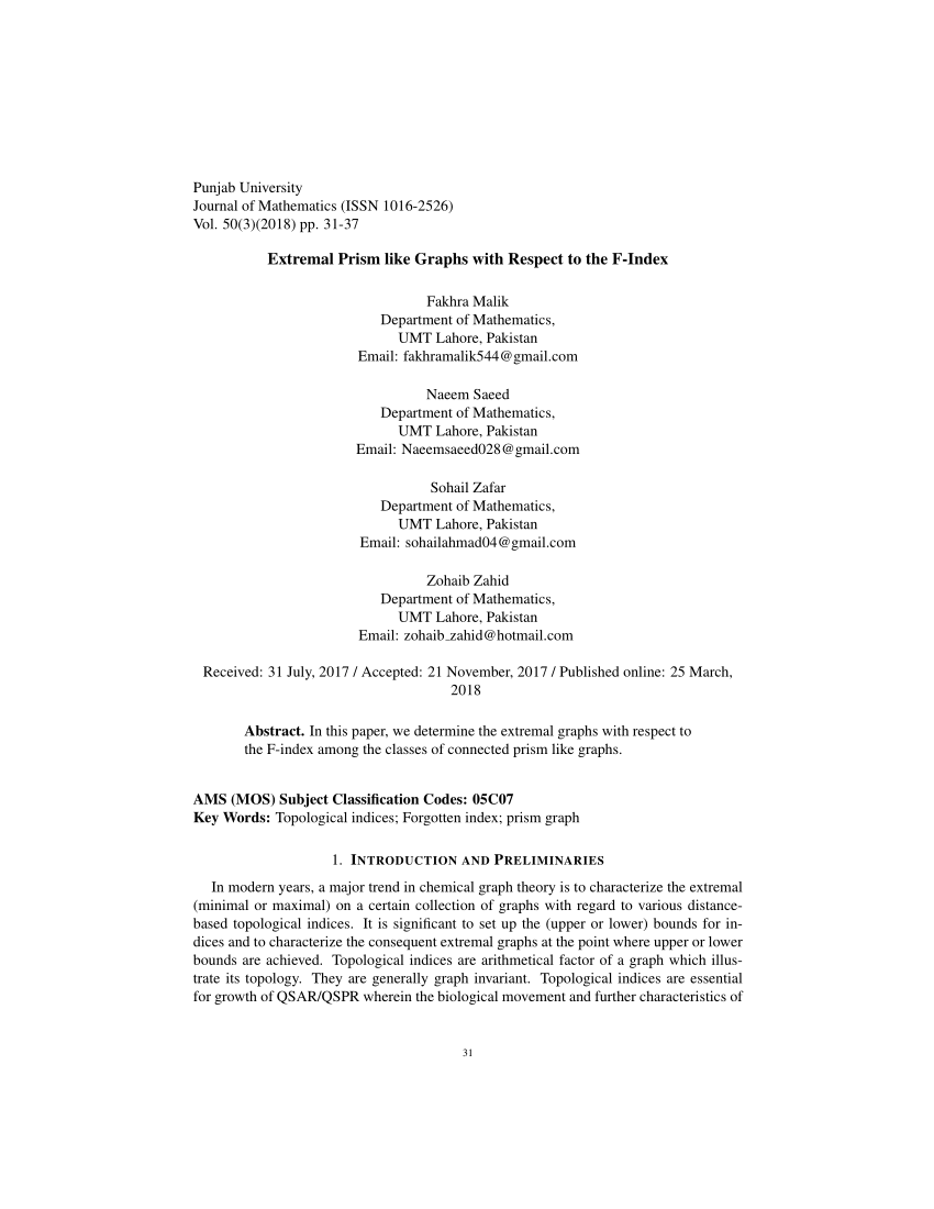 Pdf Extremal Prism Like Graphs With Respect To The F Index