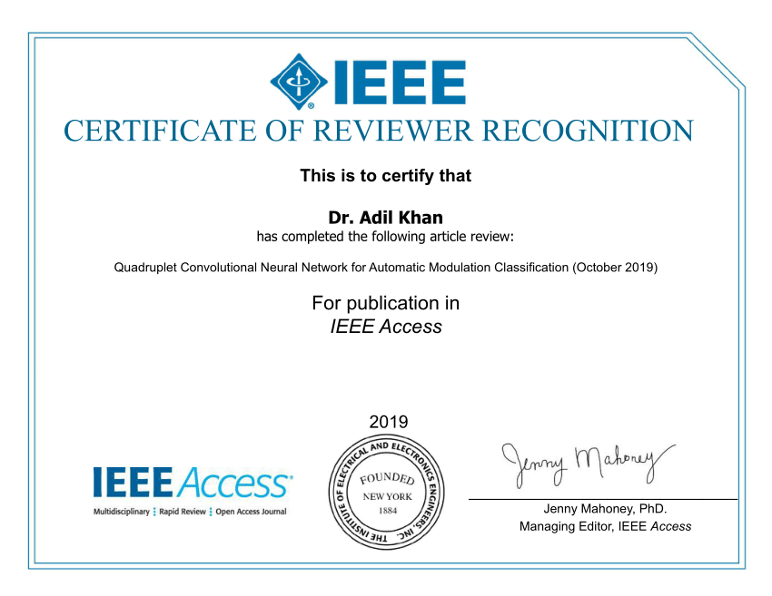 (PDF) Certificate of Reviewer Recognition by IEEE Access