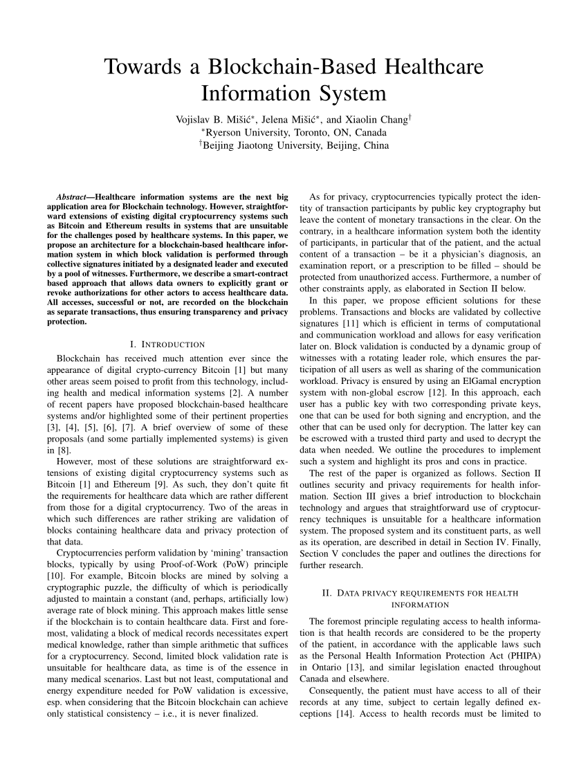 blockchain in healthcare research paper